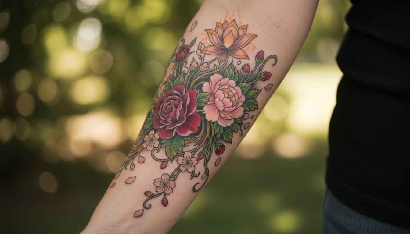 mental health flower tattoos